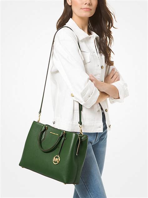 camille large pebbled leather satchel
